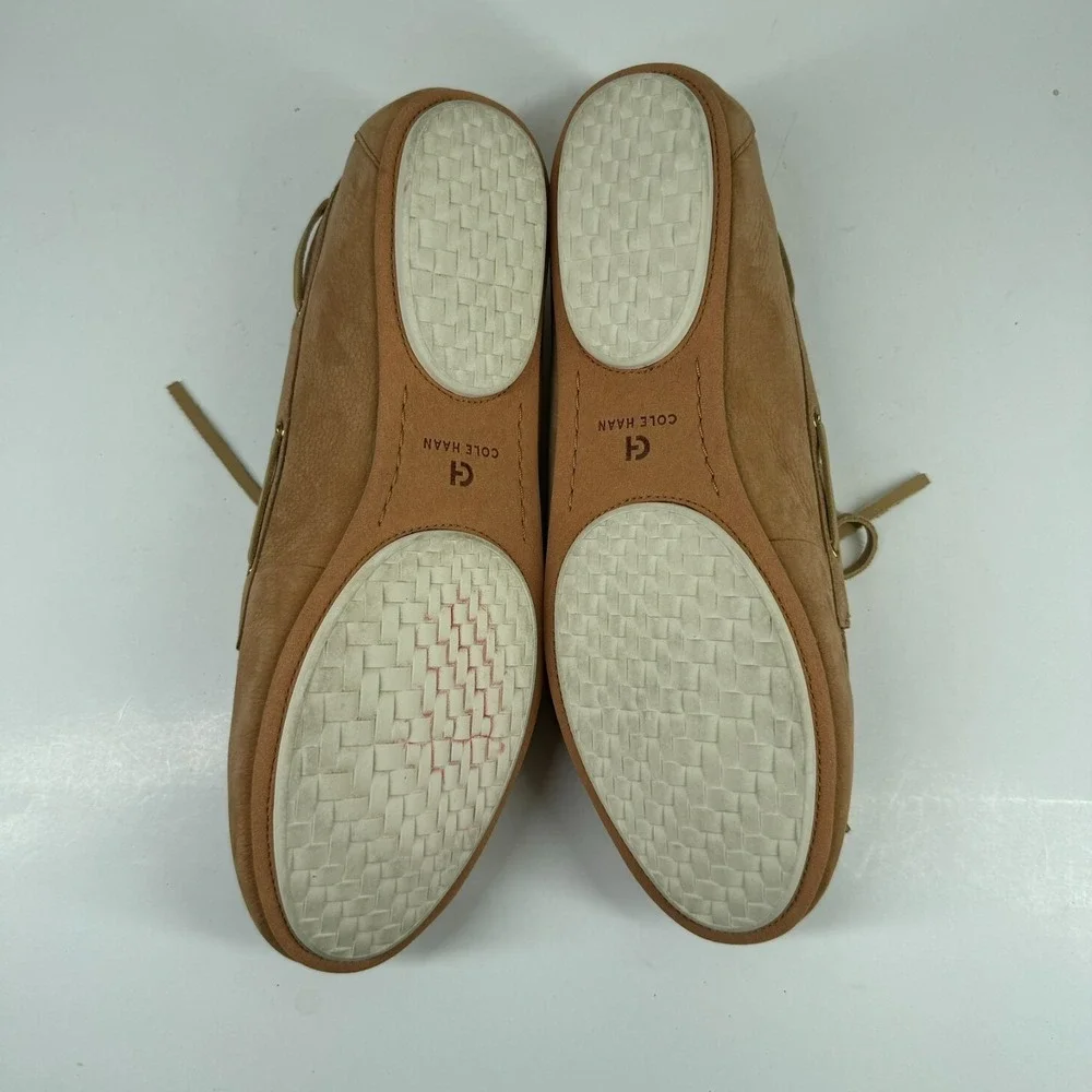 Cole Haan Women's US 9.5B Brown Leather Comfort Boat Moc Loafer Shoes W33652